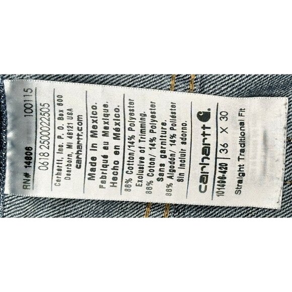 Carhartt Mens Jeans Trailblazer 101496-420 Straight Traditional Fit Vtg Sz 36x30 - Picture 13 of 16
